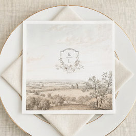 Servilleta De Papel Monogram French Country Wedding Personalized