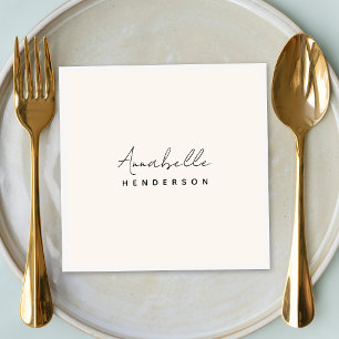 Servilleta De Papel Monogram Neutral   Modern Minimalist Stylish