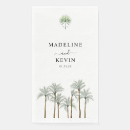 Servilleta De Papel Monogram Palm Trees Wedding