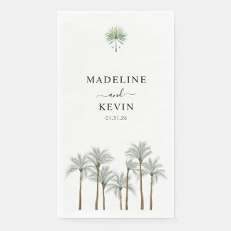 Servilleta De Papel Monogram Palm Trees Wedding