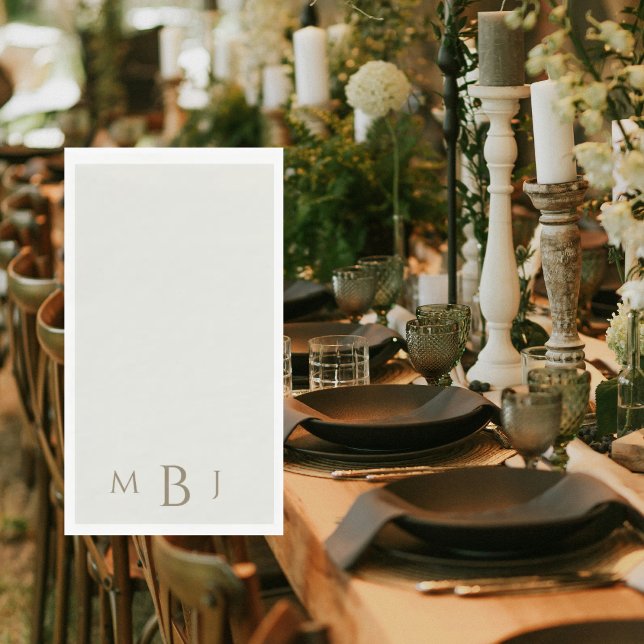 Servilleta De Papel Monogram Simple Cream Wedding Napkins (Subido por el creador)