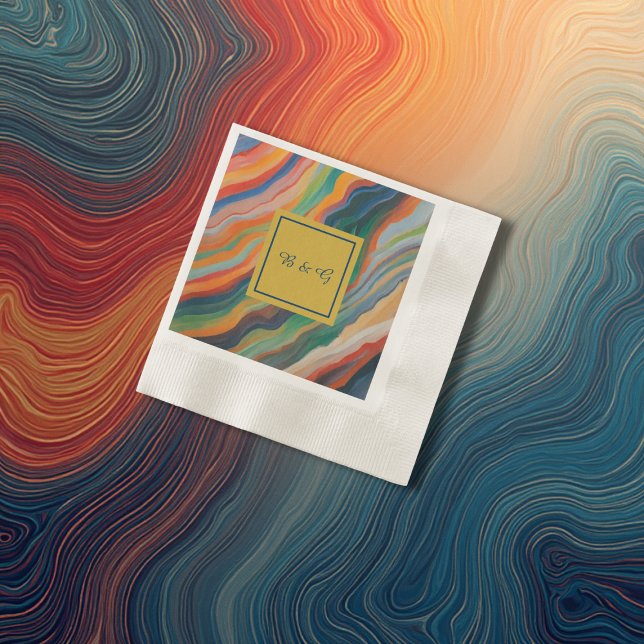 Servilleta De Papel monograma africano abstracto de boda en mármol (Subido por el creador)