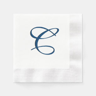 Servilleta De Papel Monograma azul inicial