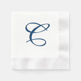 Servilleta De Papel Monograma azul inicial