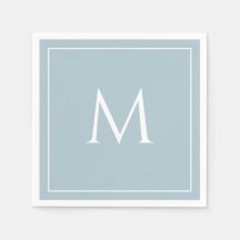 Monograma azul pastel elegante inicial