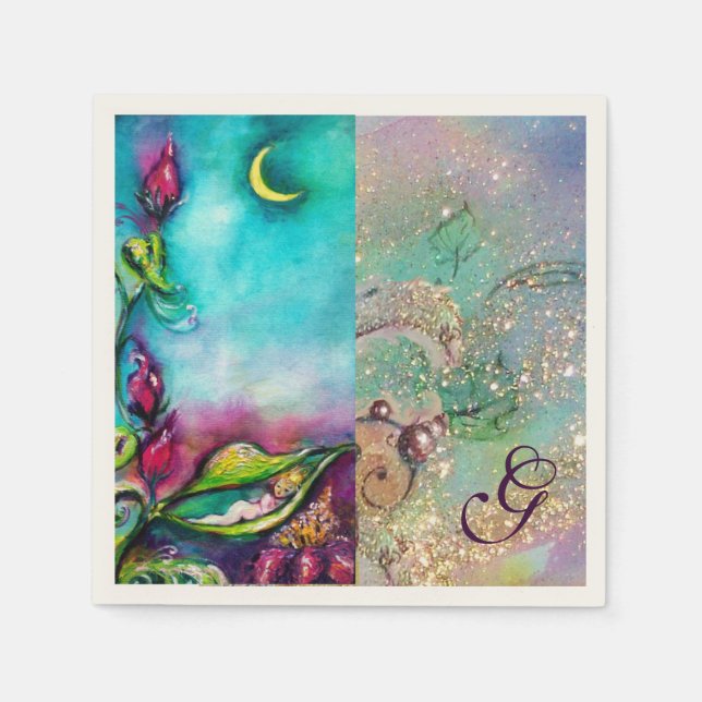 SERVILLETA DE PAPEL MONOGRAMA BABY SHOWER DE THUMBELINA (Anverso)