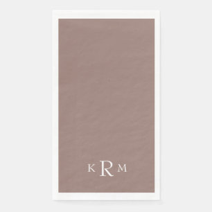 Servilleta De Papel Monograma Blush de Arcilla Texto Blanco