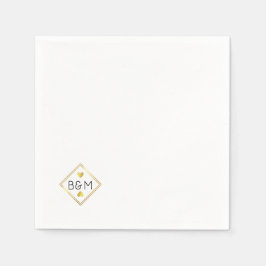 Servilleta De Papel Monograma boda Amor Pareja Casada