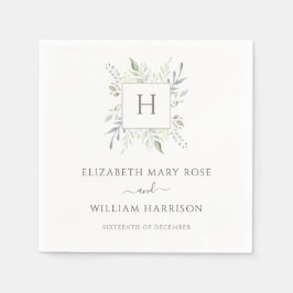 Servilleta De Papel Monograma Boda botánico