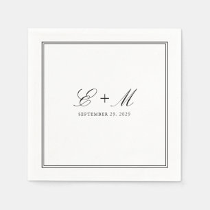 Servilleta De Papel Monograma Boda clásico simple y elegante