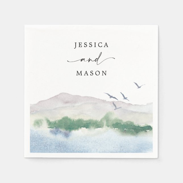 Servilleta De Papel Monograma Boda Cocktail Napkin (Anverso)