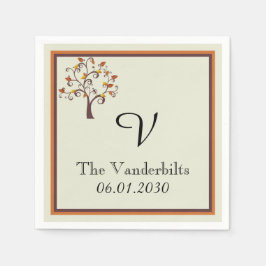 Servilleta De Papel Monograma Boda de caída caprichosa Monograma Boda