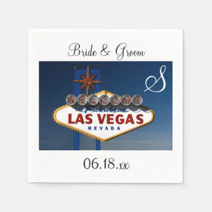 Servilleta De Papel Monograma Boda de Las Vegas Nombres de parejas de