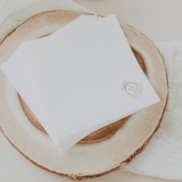 Servilleta De Papel Monograma Boda de oro elegante