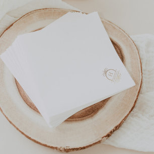Servilleta De Papel Monograma Boda de oro elegante