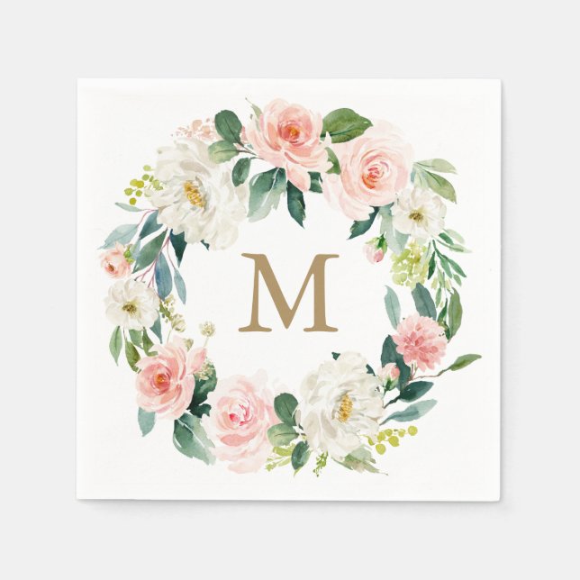 Servilleta De Papel Monograma Boda Napkin Cocktail Napkin (Anverso)