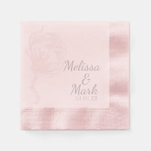 Servilleta De Papel Monograma Botánico de Algodón Rosa