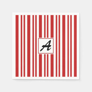 Servilleta De Papel Monograma Candy Cane de los navidades