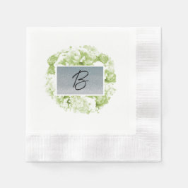Servilleta De Papel Monograma Celery Green Wreath Paper
