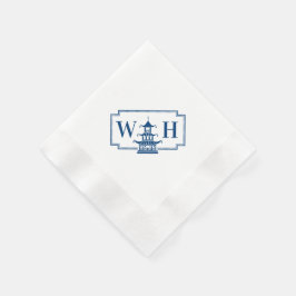Servilleta De Papel Monograma Chinoiserie Pagoda Diagonal Napkins