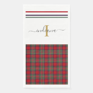 Servilleta De Papel Monograma Clan de plaid Stewart Rustic Tartán