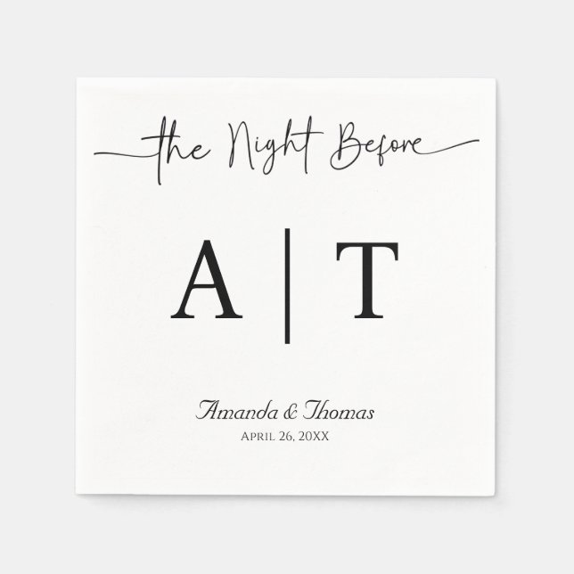 Servilleta De Papel Monograma Cocktail Paper Napkin (Anverso)