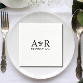 Servilleta De Papel Monograma con Ampersand Minimalista y Elegante Bod