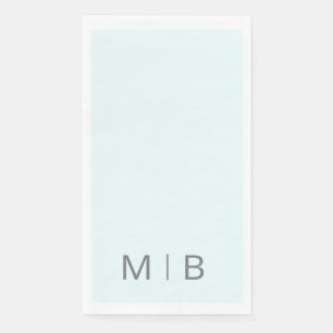 Servilleta De Papel Monograma contemporáneo Hielo Azul Gris Textos
