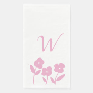 Servilleta De Papel Monograma cutom de la floración rosa