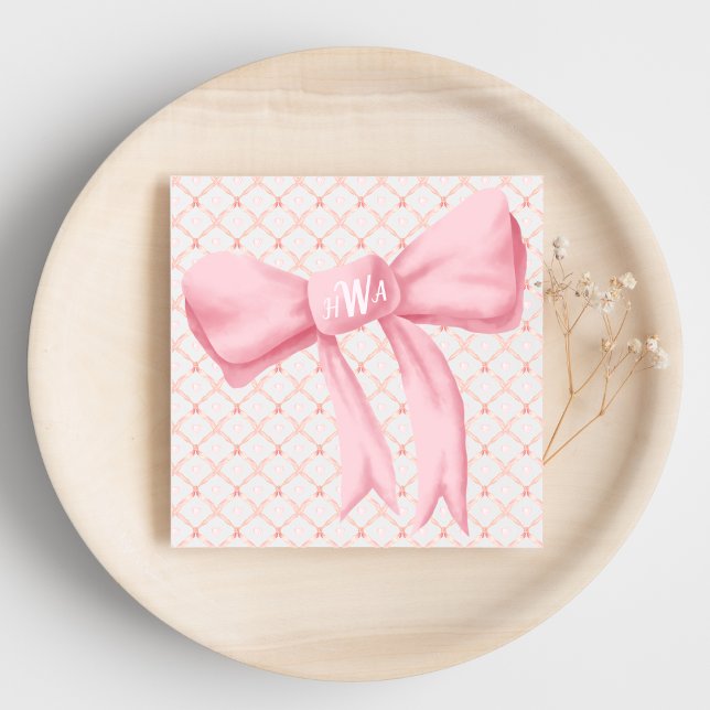 Servilleta De Papel Monograma de arco rosado Napkin (Subido por el creador)