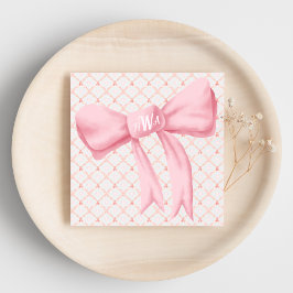 Servilleta De Papel Monograma de arco rosado Napkin