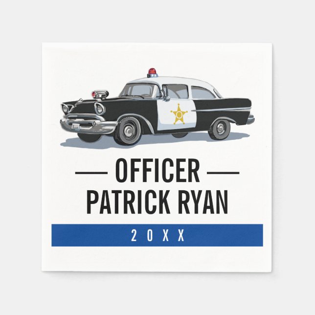 Servilleta De Papel Monograma de auto de la policía de cosecha delgada (Anverso)