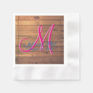 Servilleta De Papel Monograma de Barn Wall 3d