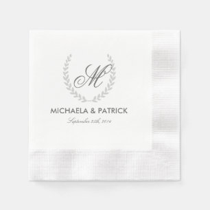 Servilleta De Papel Monograma de boda de jardín secreto