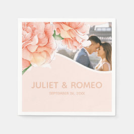 Servilleta De Papel Monograma de boda floral elegante