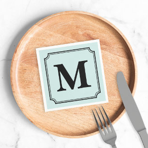 Servilleta De Papel Monograma de borde de entrada de fondo de color ed