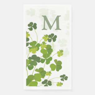 Servilleta De Papel Monograma de bouquet verde shamrock