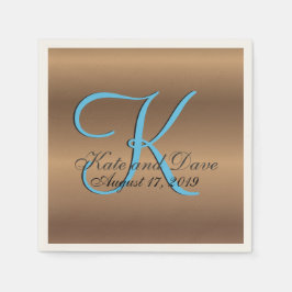 Servilleta De Papel Monograma de bronce 🔑 Pecado elegante