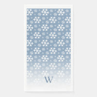 Monograma de copo de nieve azul