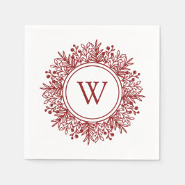 Servilleta De Papel Monograma de copo de nieve de Navidad