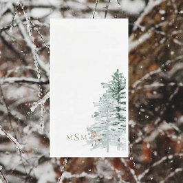 Servilleta De Papel Monograma de deer de Woodland Watercolor