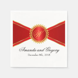 Servilleta De Papel Monograma de elegancia roja