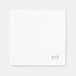 Servilleta De Papel Monograma de escritura minimalista elegante