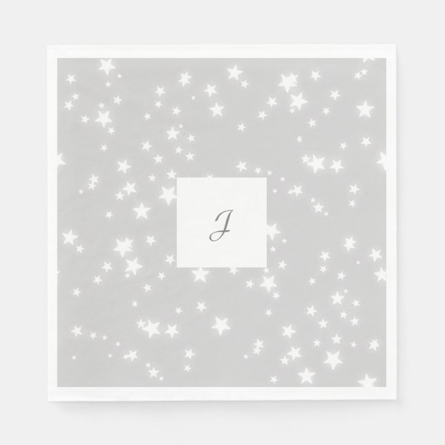 Servilleta De Papel Monograma de estrellas (Anverso)