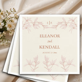 Servilleta De Papel Monograma de flor inmadura