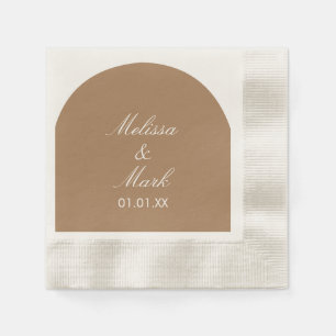 Servilleta De Papel Monograma de forma de tono de la Tierra del arco s