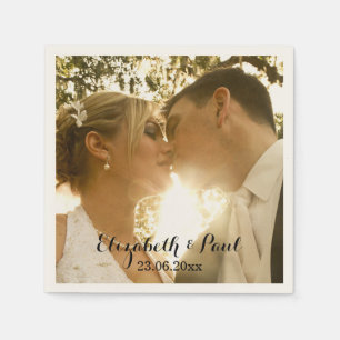 Servilleta De Papel Monograma de fotografía Boda personalizada