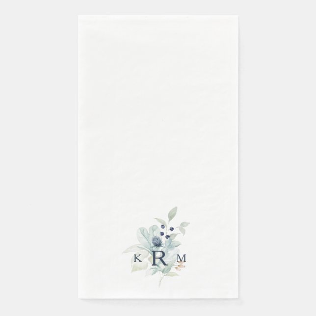 Servilleta De Papel Monograma de fusión de acuarela (Anverso)