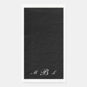 Servilleta De Papel Monograma de guión negro simple