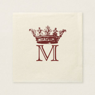 Servilleta De Papel Monograma de la corona del vintage